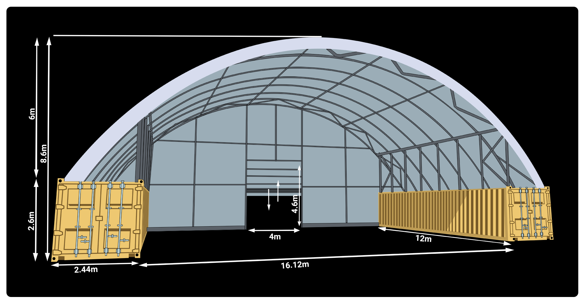 16m x 40ft Jumbo Tough Shelter