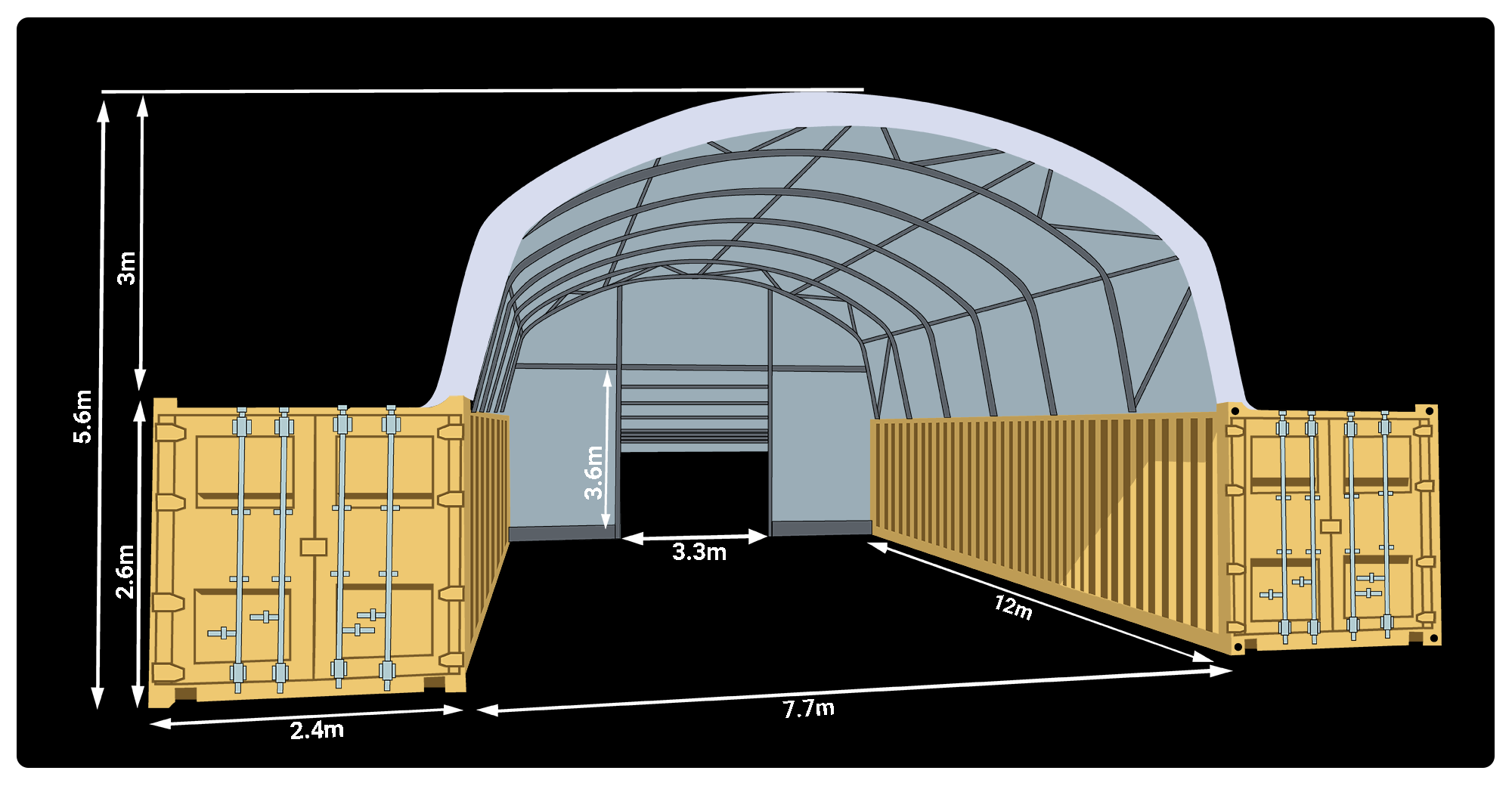 8m x 40ft Tough Shelter