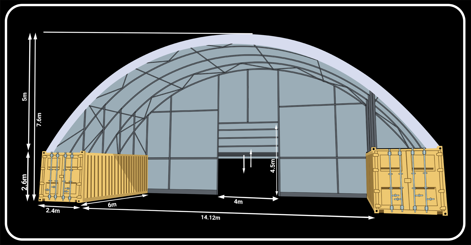 14m x 20ft Jumbo Tough Shelter