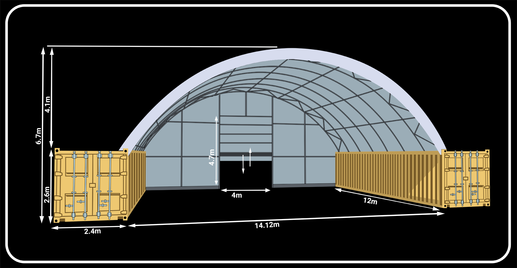 14m x 40ft Tough Shelter