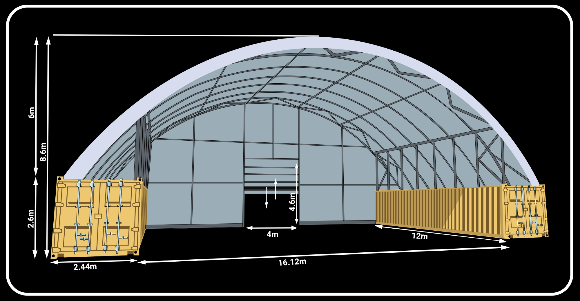 16m x 40ft Jumbo Tough Shelter