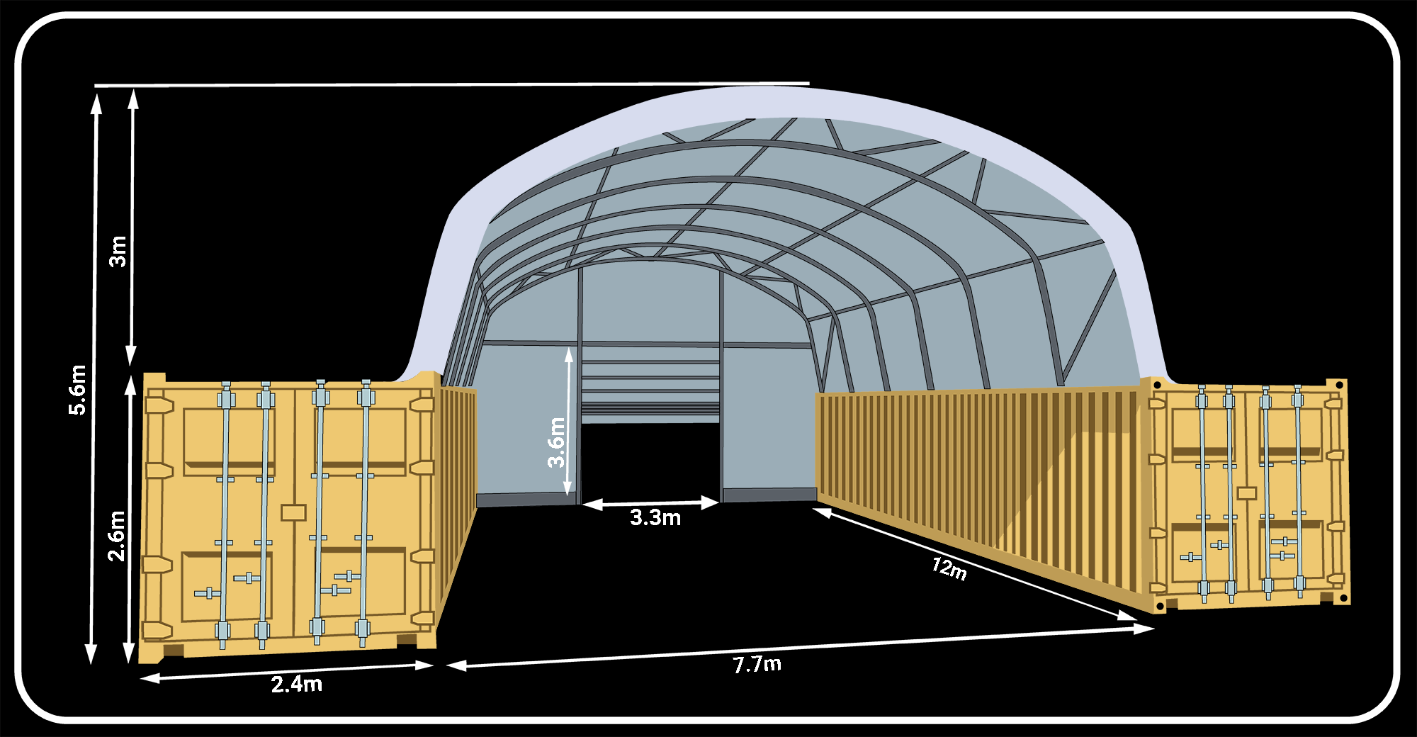 8m x 40ft Tough Shelter
